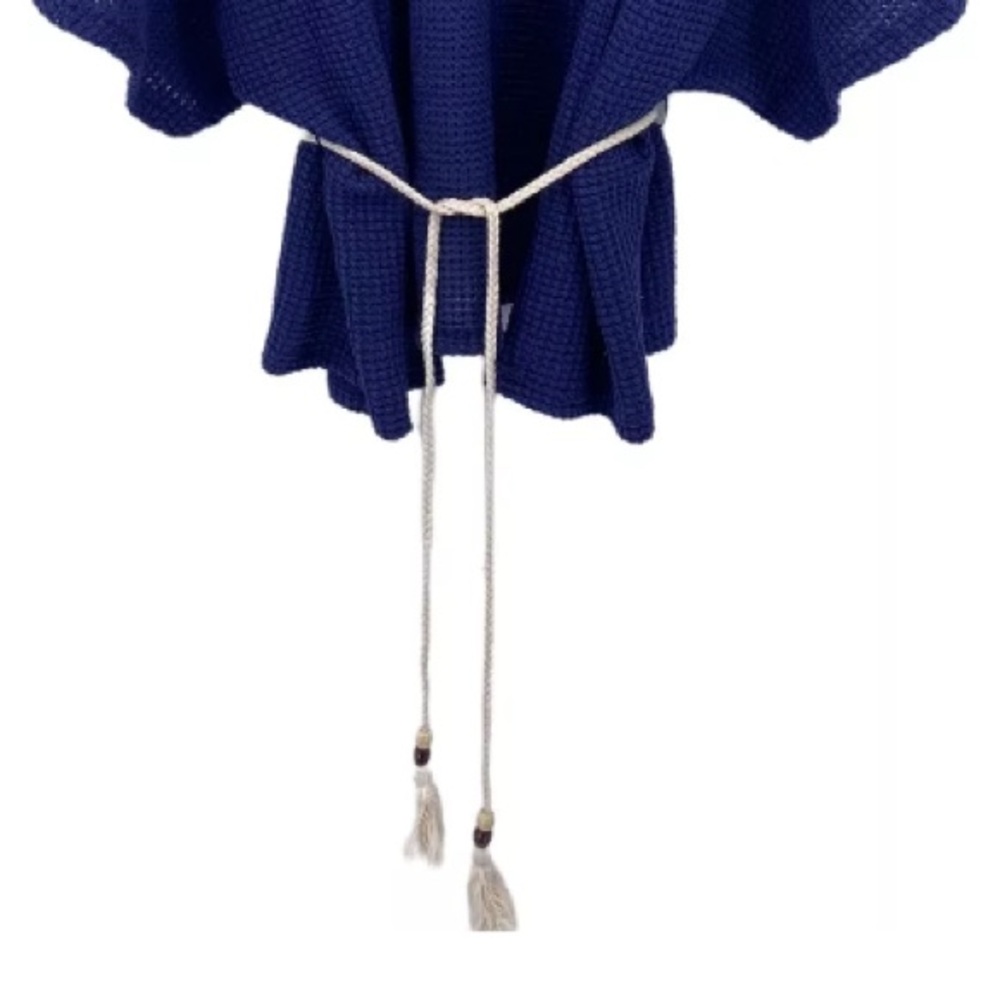 Free People Blue Waffle Knit Kimono Duster Topper - Picture 7 of 10